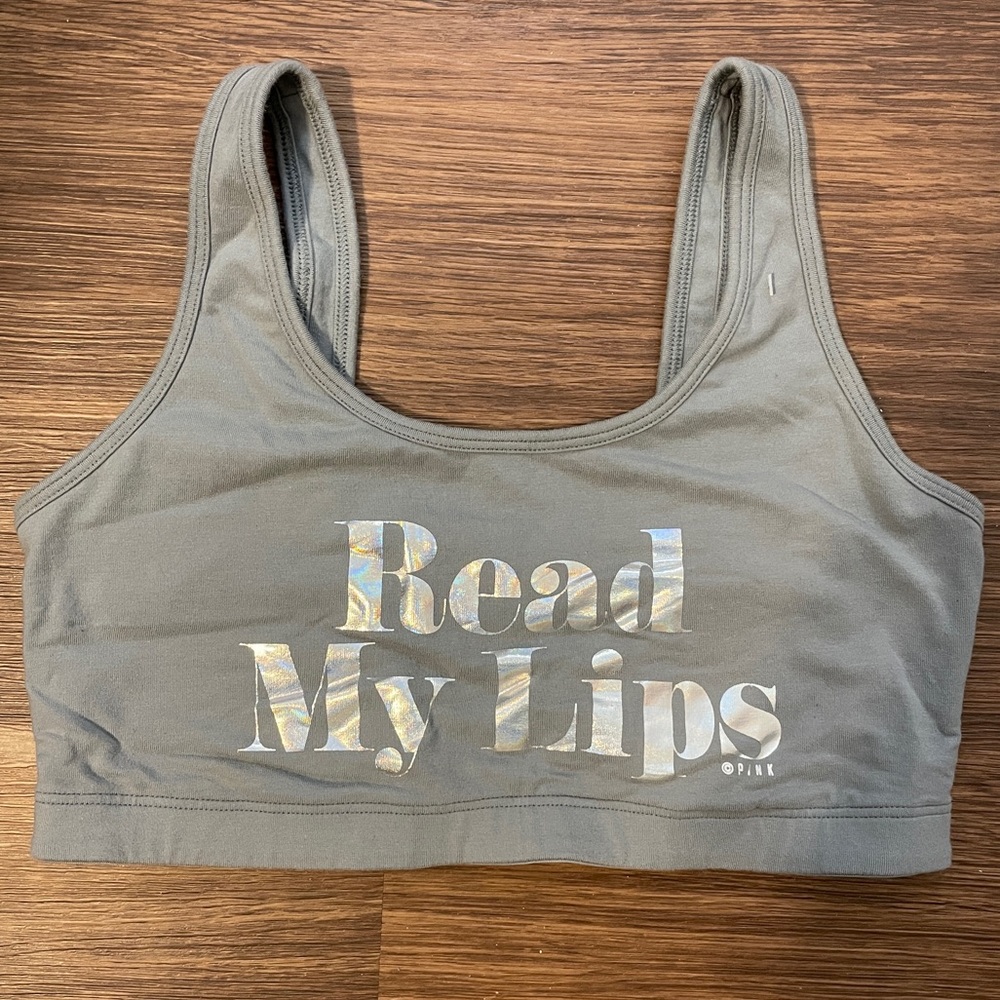 VS Pink Grey Sports Bra NWT